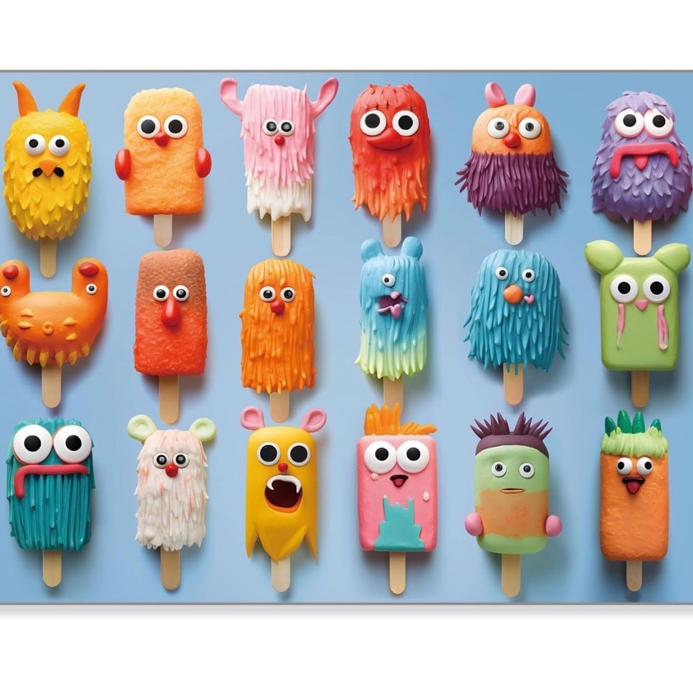 1000 Piece Jigsaw Puzzle for Adults, Family Game Time Popsicle Monsters